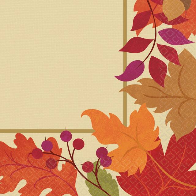 Festive Fall Lunch Napkins, 36-pk Front_Flat