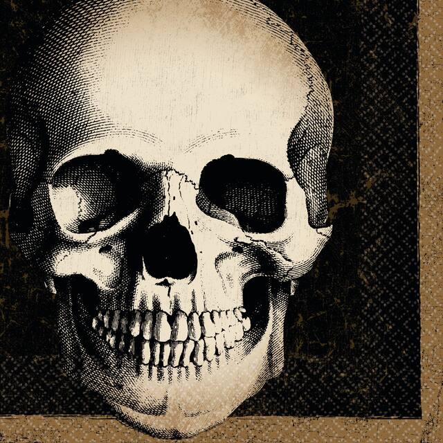 Serviettes de table en papier cimetière et crâne pour Halloween, paq. 125 Front_Flat