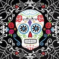 Day of the Dead Sugar Skull Lunch Napkins, 36-pk Front_Flat