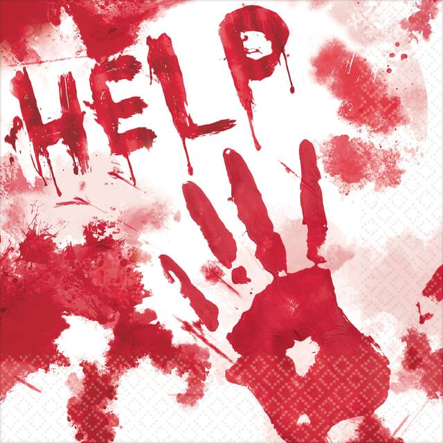 Bloody Hands Lunch Napkins, 36-pk Front_Flat