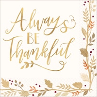 Serviettes de table Always Be Thankful, paq. 36 Overhead_Flat