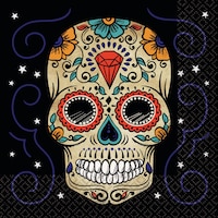 Sugar Skull Lunch Napkins, 36-pk Overhead_Flat