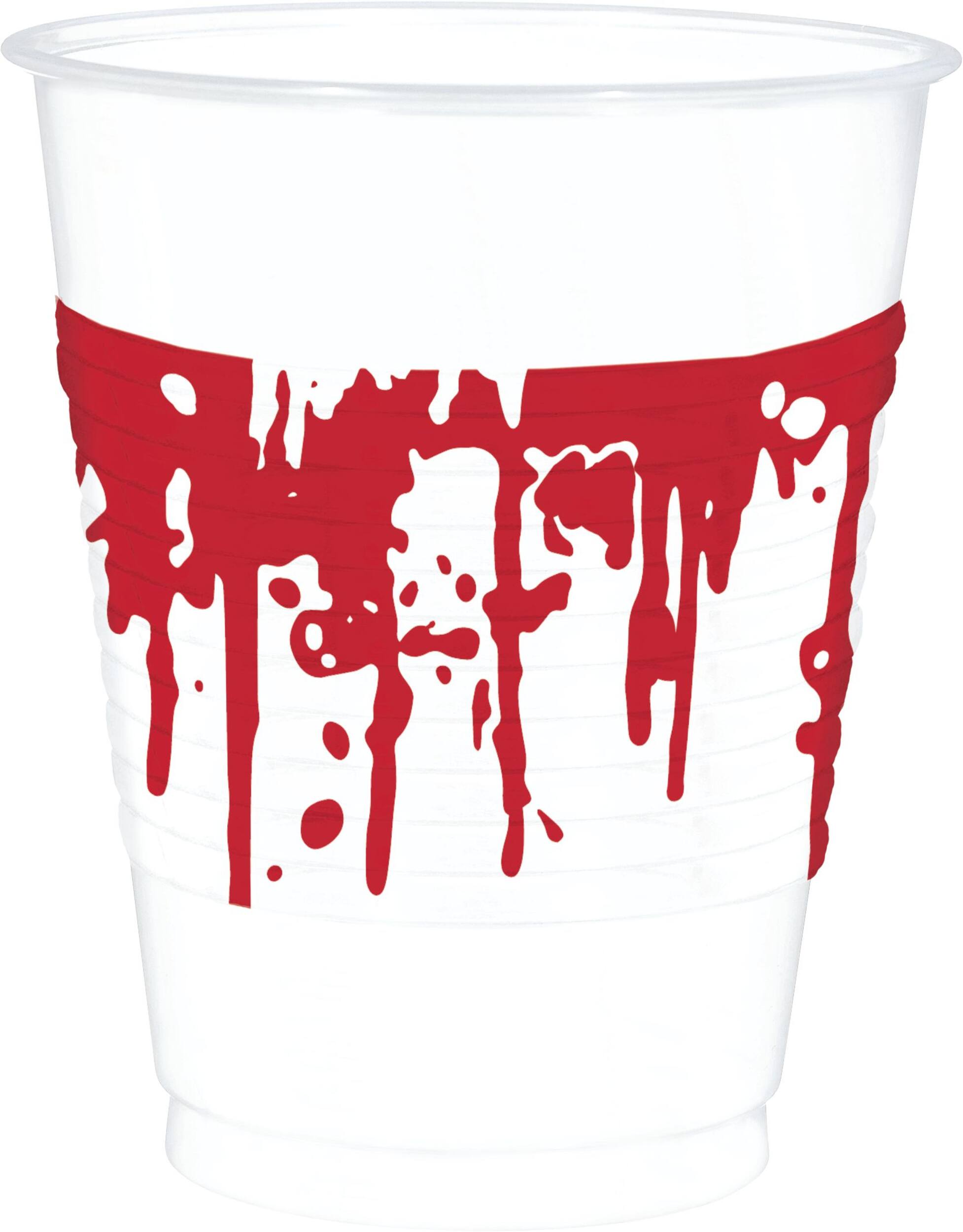 Halloween Blood Splatter Plastic Cups, 25-pk Front_Elevated