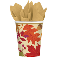 Gobelets pour boissons chaudes et froides d'automne, paq. 18 Front_Flat