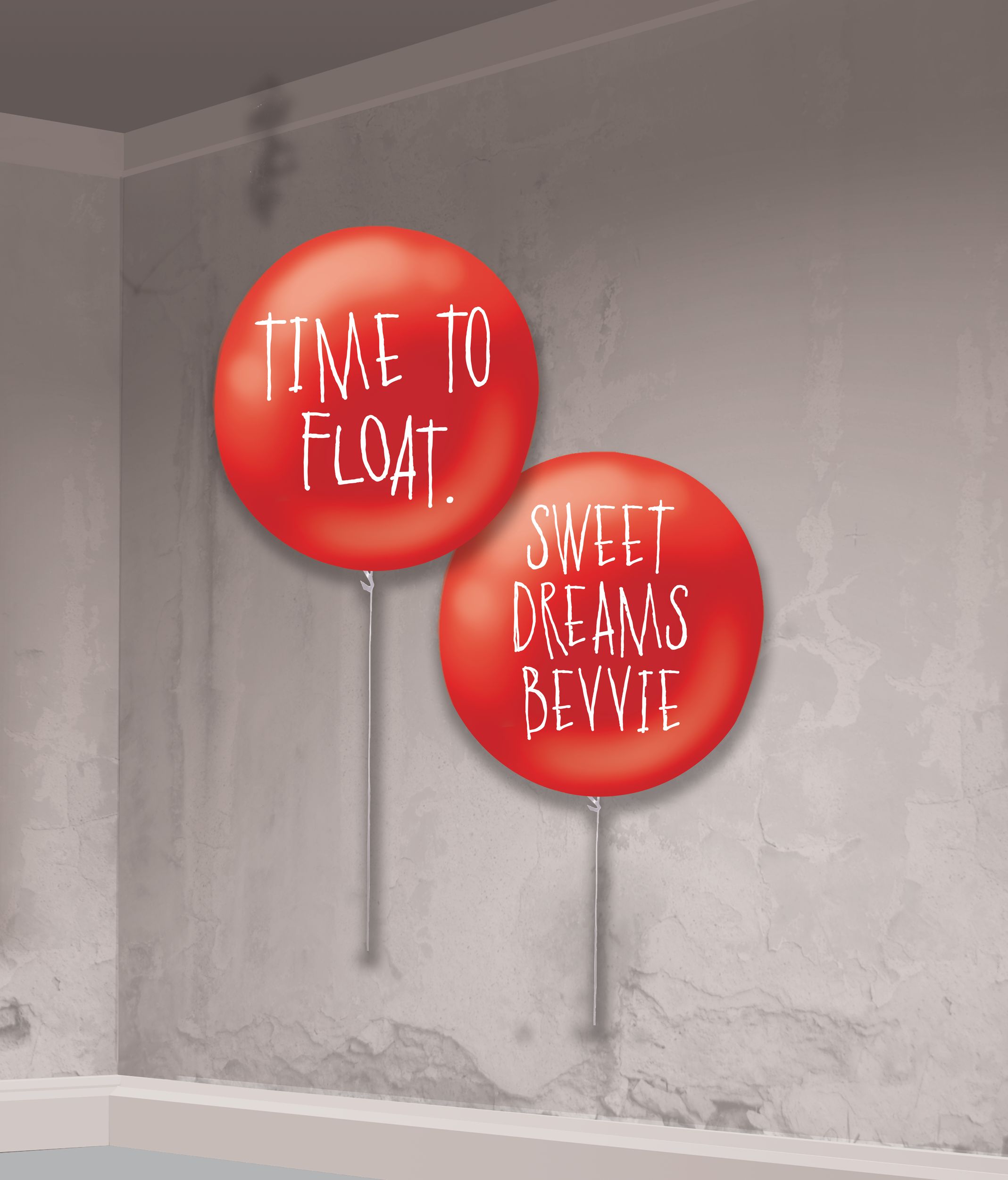 IT "Time to Float" Latex Balloons, Red, 24-in, 2-pk, Indoor Decoration for Halloween Front_Flat