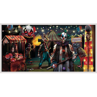 Creepy Carnival Clown Giant Circus Banner, Multi-Coloured, 33.5-in, Indoor Decoration for Halloween Front_Flat