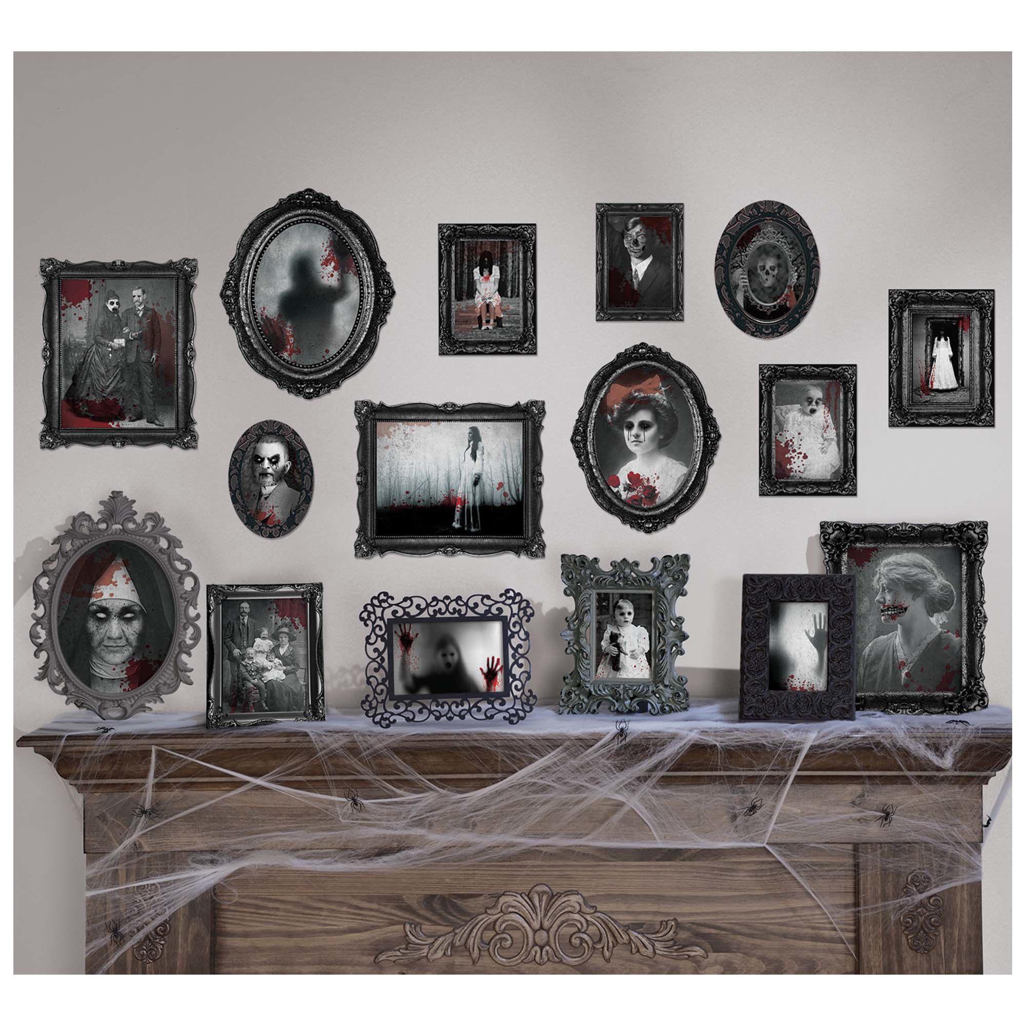 Frame and Picture Cutouts, Black/White, 9-in, 30-pk, Indoor Decoration for Halloween Composite_or_Mixed