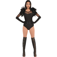 Adult Dark Raven Feather Cape Front_Flat