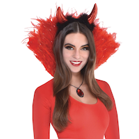 Red Feather Collar Front_Flat