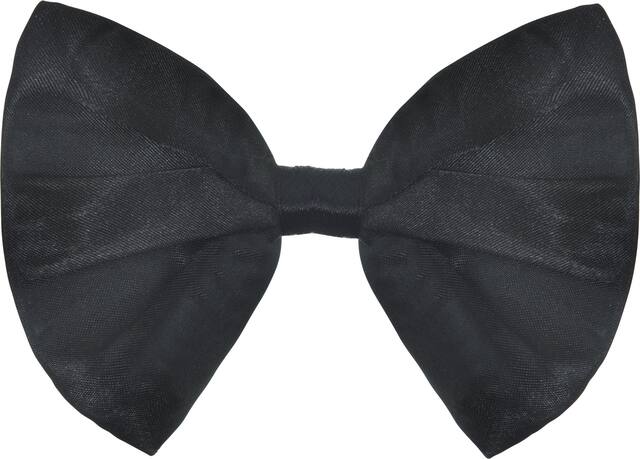 Noeud papillon classique, noir Front_Flat
