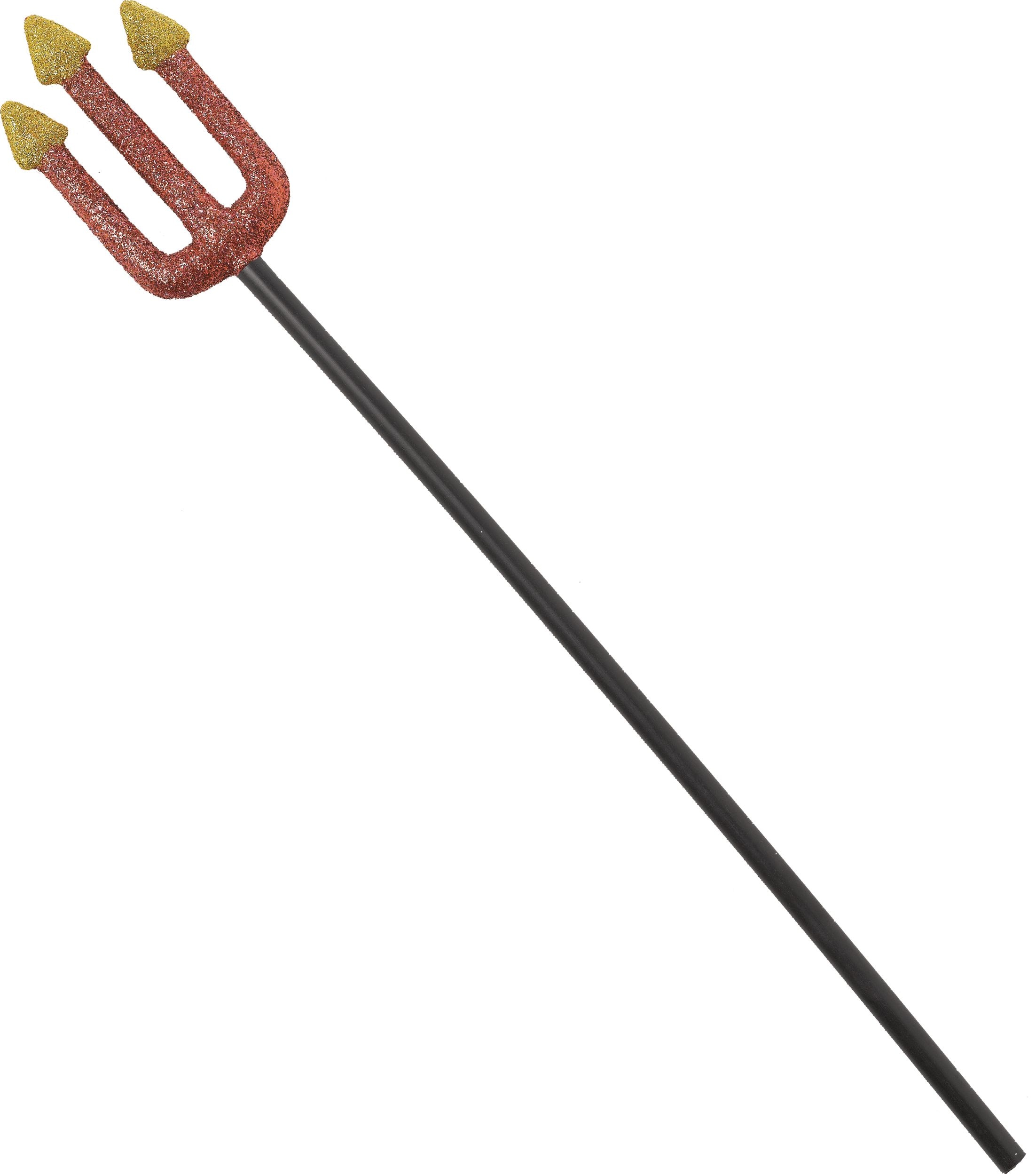 Fourche de diable scintillante, rouge/noir, 23 po, accessoire de costume à porter pour l'Halloween Front_Angled_Left