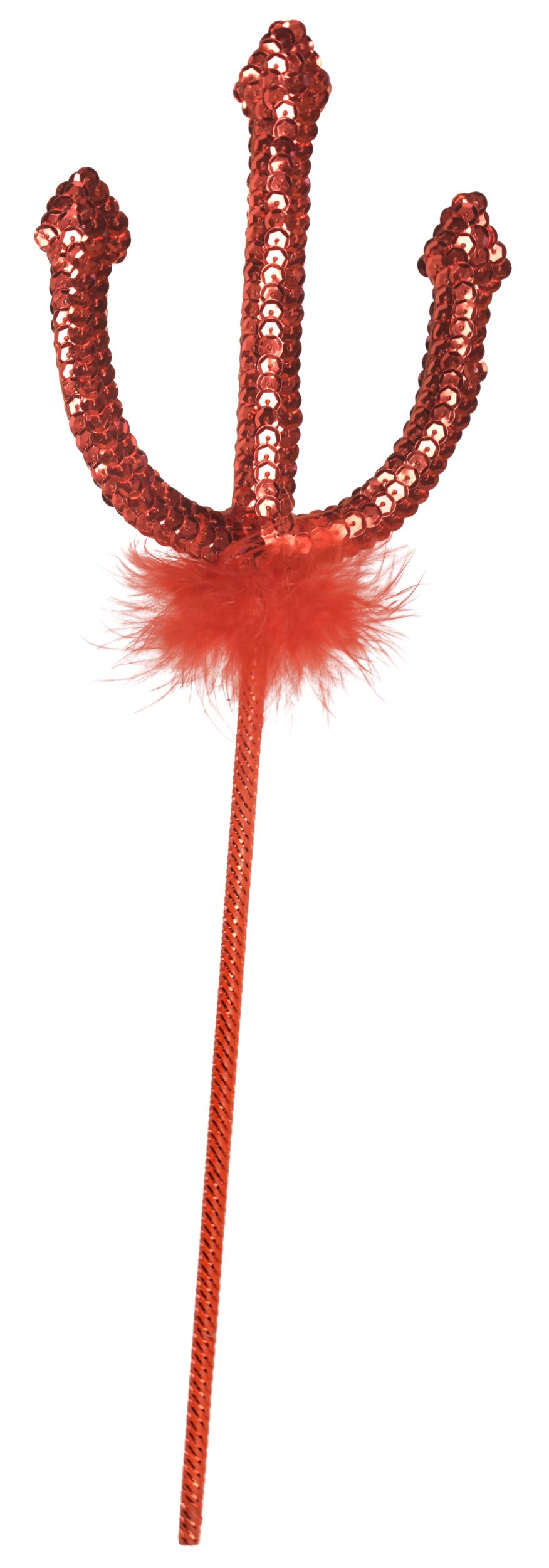 Costume d'Halloween diable à paillettes avec fourche Front_Flat