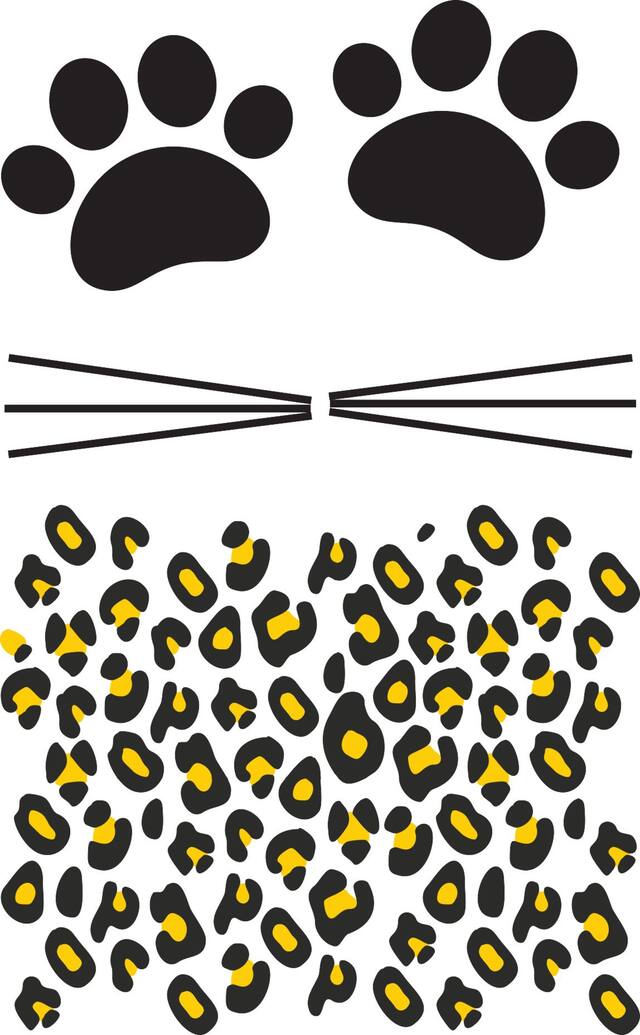 Leopard Tattoo Halloween Makeup Kit, 2 Sheets Front_Flat