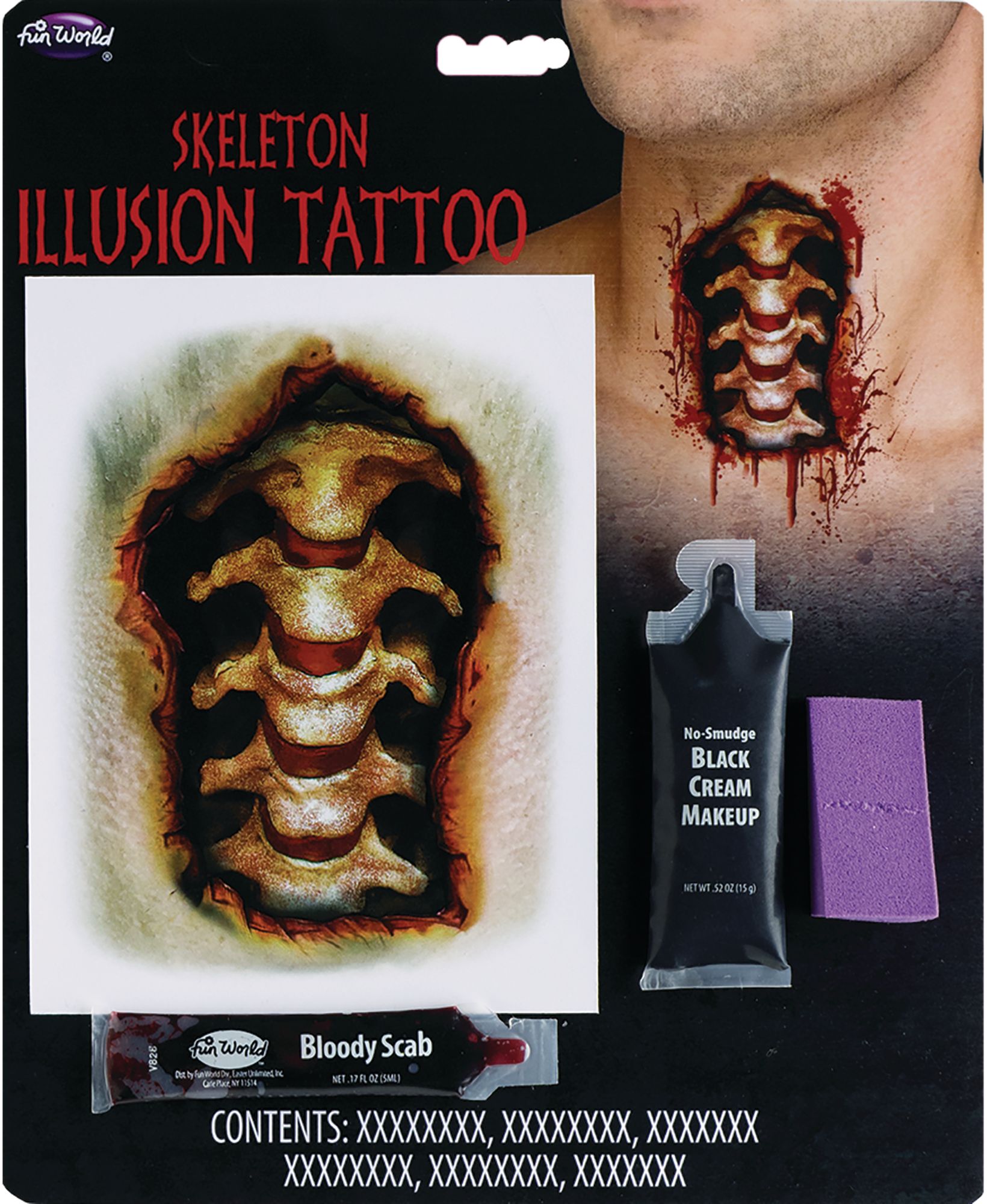 Skeleton Illusion Tattoo Kit, 4-pc Front_Flat