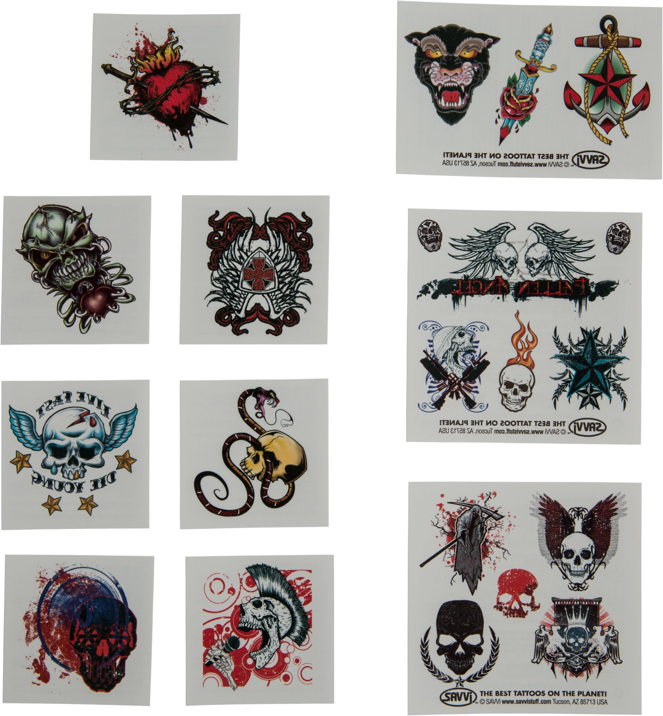 Halloween Bad to the Bone Tattoos, 35-pc Overhead_Flat