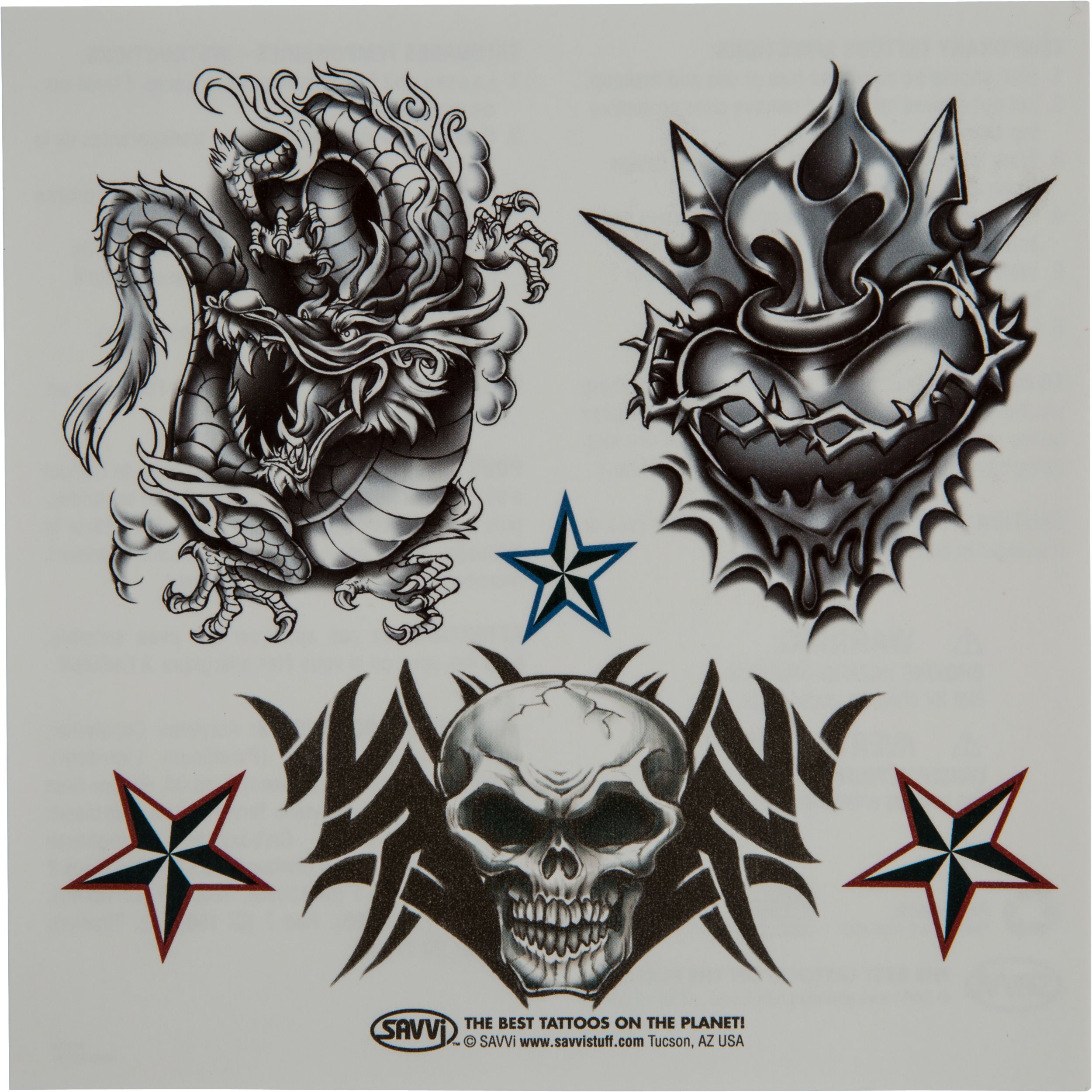 Halloween Bad to the Bone Tattoos, 35-pc Front_Flat