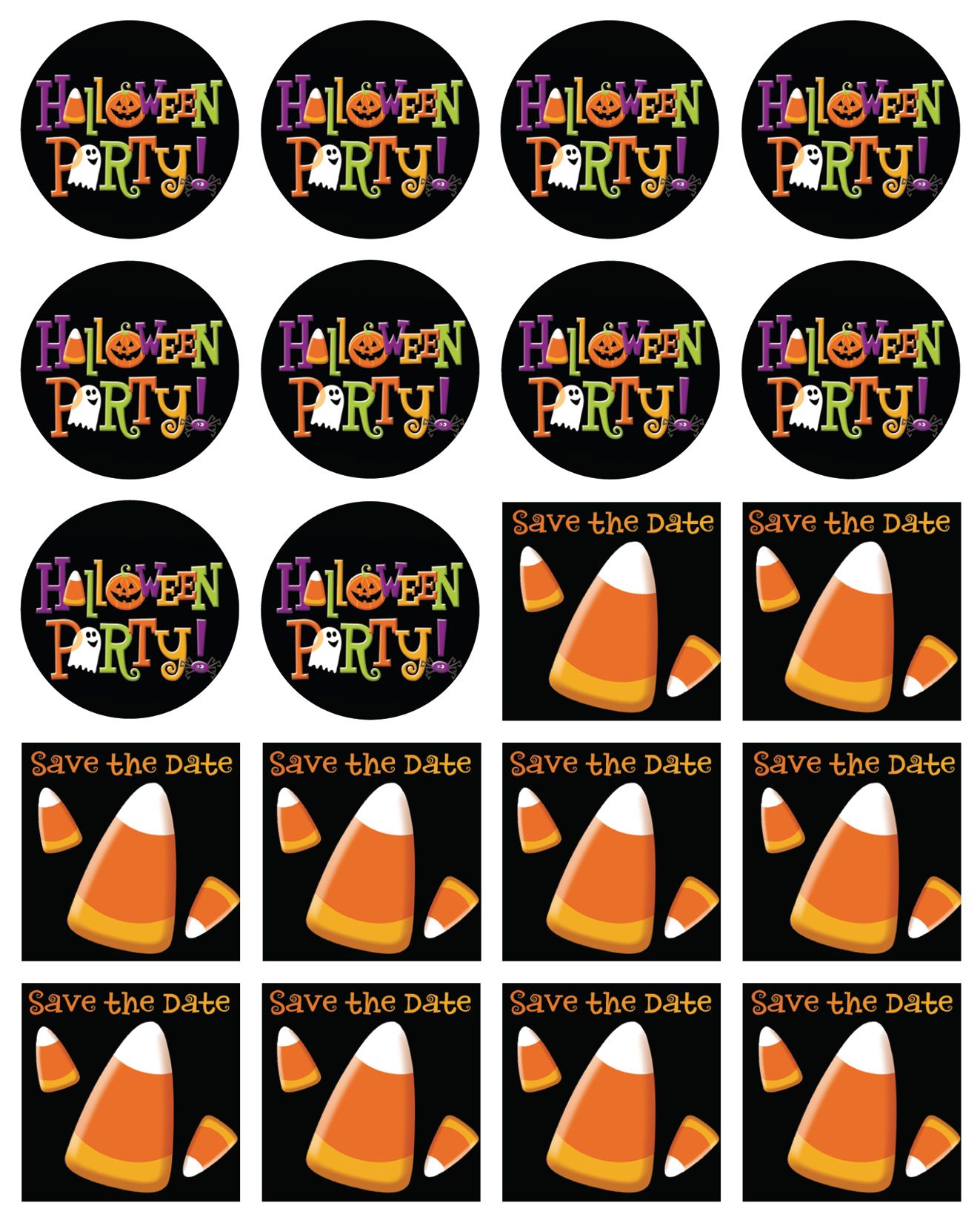 Halloween Party Postcard Invitations, 20-pcs Front_Flat
