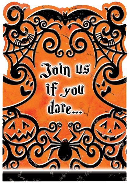 Gothic Greetings Halloween Invitations, 20-pk Front_Flat