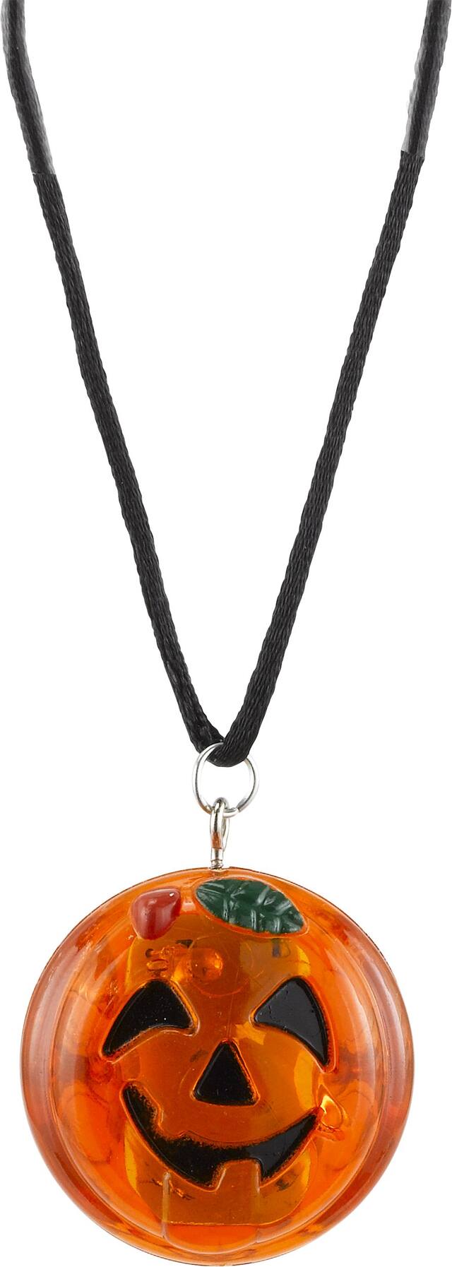 Collier Citrouille lumineuse CloseUp