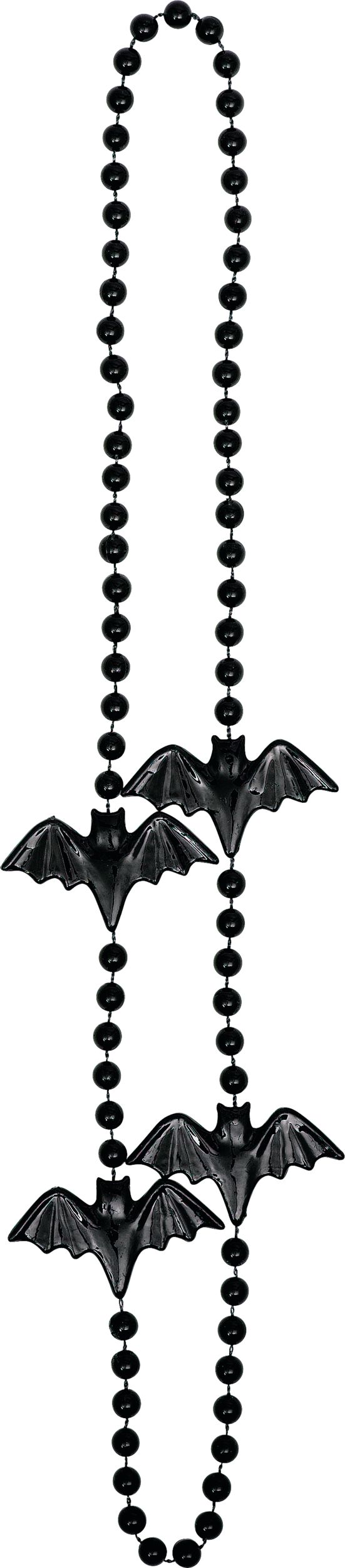 Bat Plastic Bead Necklace Favours, Purple/Orange/Black, 31-in, 6-pk, for Halloween Front_Flat