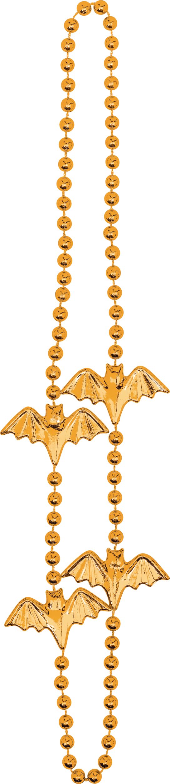 Bat Plastic Bead Necklace Favours, Purple/Orange/Black, 31-in, 6-pk, for Halloween Front_Flat
