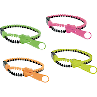 Halloween Two-Tone Zipper Bracelet Front_Angled_Left