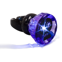 Cadeaux-surprises anneau lumineux en forme de crâne avec pile, violet, 1 po, pour l'Halloween Front_Angled_Right