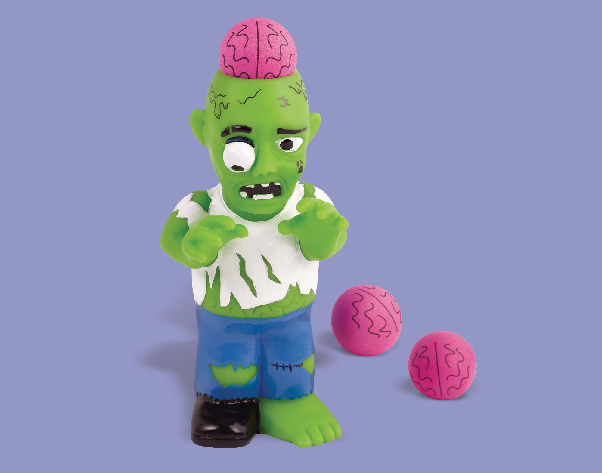 Zombie Poppin' Brain Halloween Decor Launcher Front_Elevated