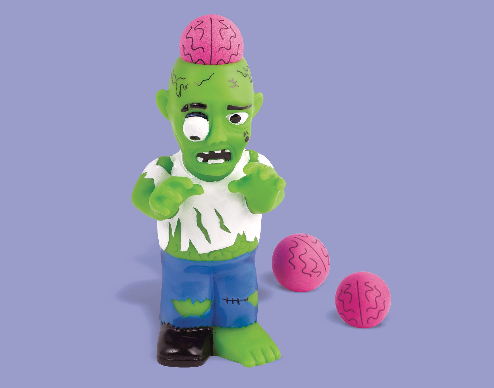 Zombie Poppin' Brain Halloween Decor Launcher Front_Elevated