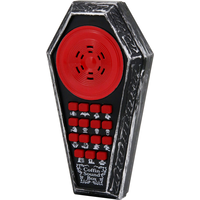 Boîte à sons en forme de cercueil avec piles, noir/rouge, 4,7 po, décoration intérieure/extérieure avec 15 sons pour l'Halloween Front_Angled_Left