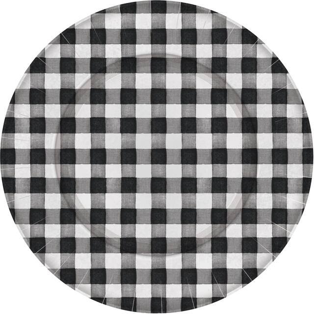 Assiettes de présentation en papier à carreaux pour l'Action de grâce, paq. 4 Overhead_Flat