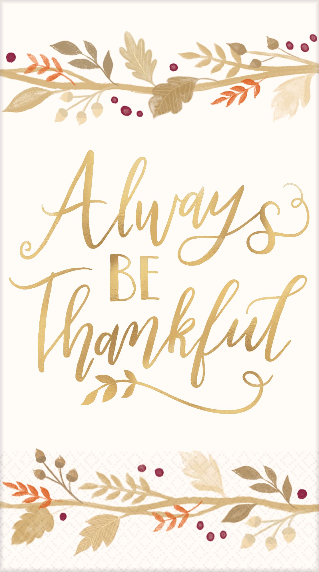Essuie-mains d'invités, Always Be Thankful, paq. 16 Front_Flat