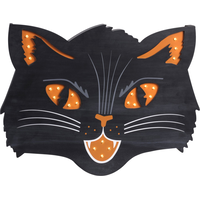 Cat Light-Up Sign, Black, 13-in, Indoor/Outdoor Decoration for Halloween Front_Flat