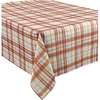 Fall Harvest Plaid Fabric Table Cover  Front_Angled_Right