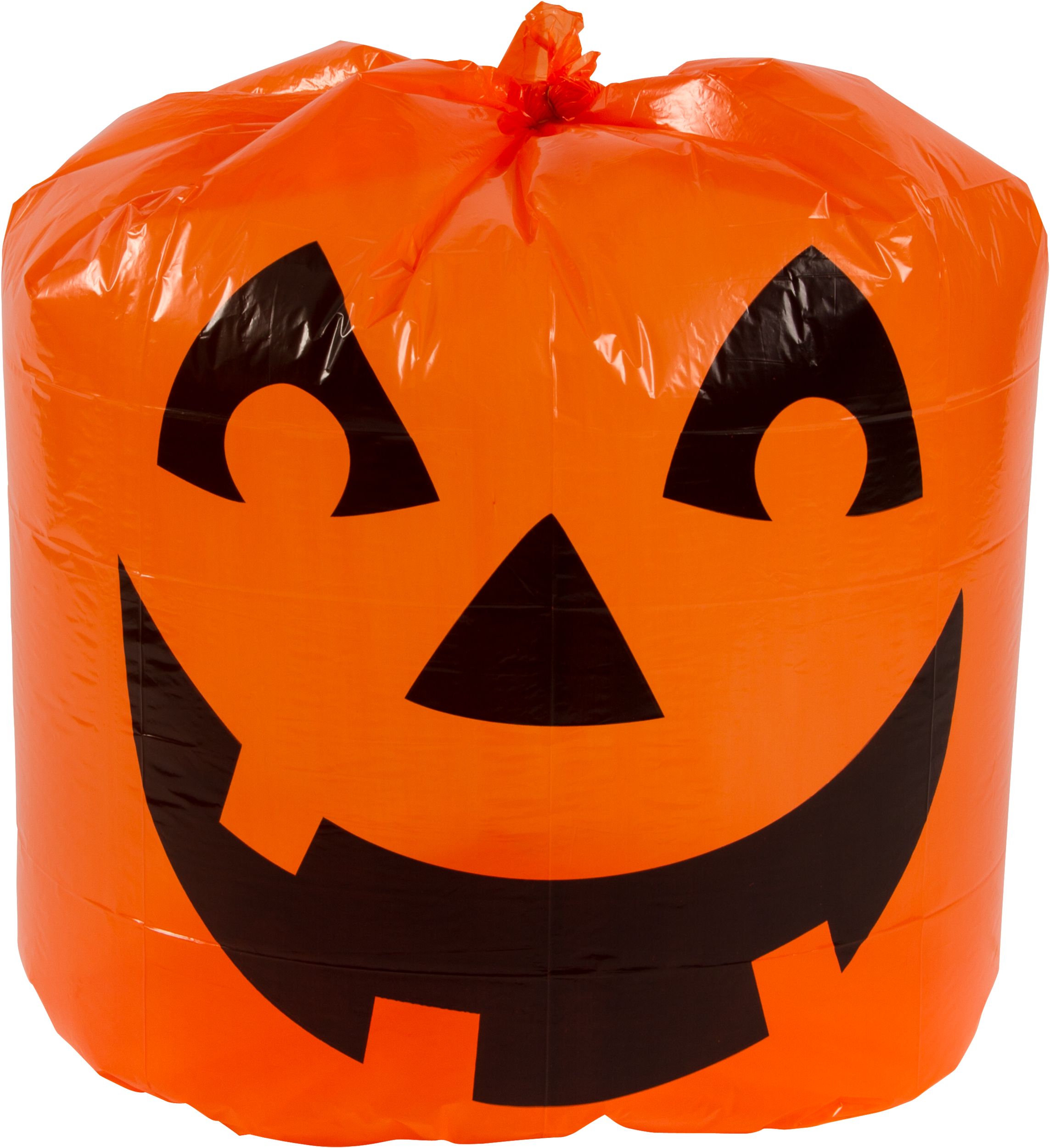 Jack-O'-Lantern Pumpkin Lawn Bags, Black/Orange, 48-in, 3-pk, Outdoor Decoration for Halloween Front_Flat