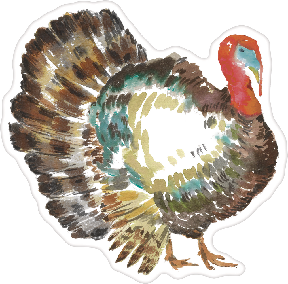 Turkey Cardboard Cutout, MultiColoured, 8in, Indoor Decoration for