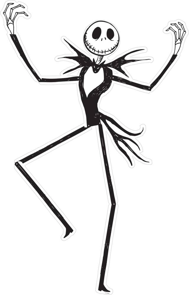 Disney The Nightmare Before Christmas Jack Skellington Jointed Paper Cutout, Black/White, 49-in, Indoor/Outdoor Decoration for Halloween Front_Flat