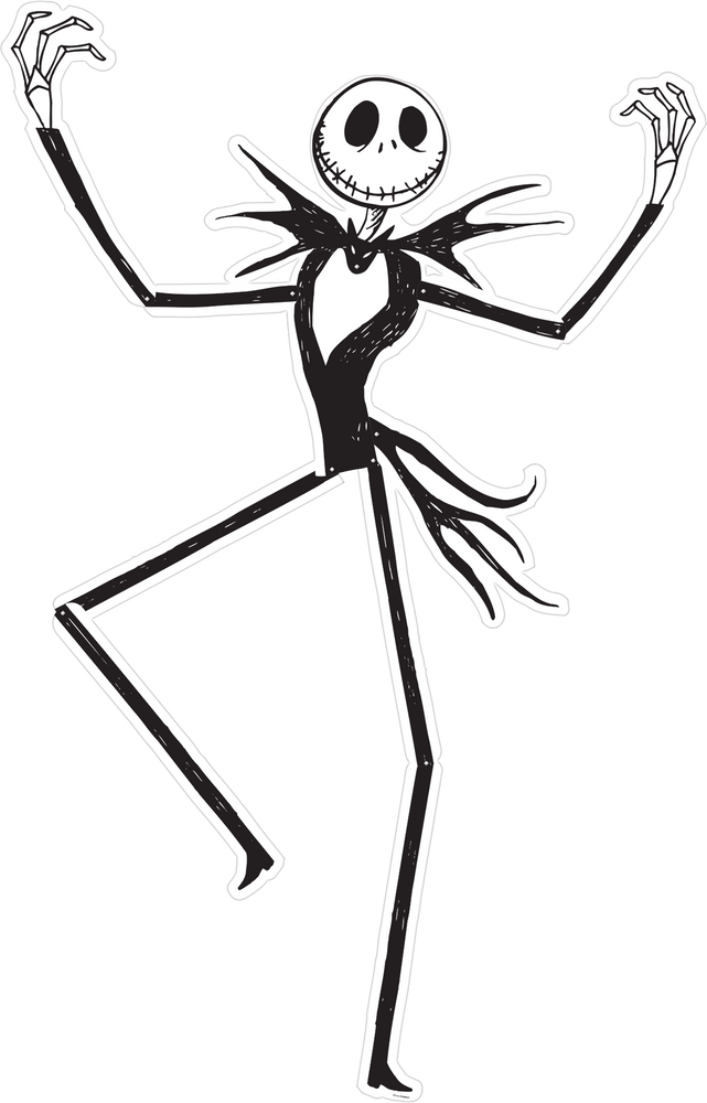 Disney The Nightmare Before Christmas Jack Skellington Jointed Paper  Cutout, Black/White, 49-in, Indoor/Outdoor Decoration for Halloween