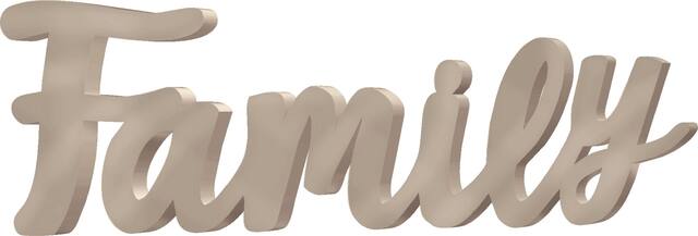 "Family" Block Letter Sign, White, 14-in, Indoor/Outdoor Decoration for Thanksgiving Front_Flat