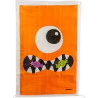 Sacs à pommes de terre Monstre, vert/orange/violet, 41 po, paq. 6, pour l'Halloween Front_Flat
