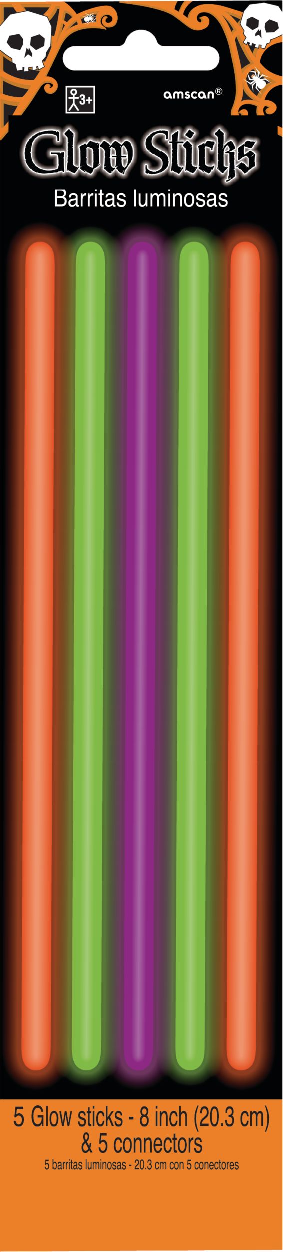 Halloween Glow Bracelets, 5-pk Front_Flat