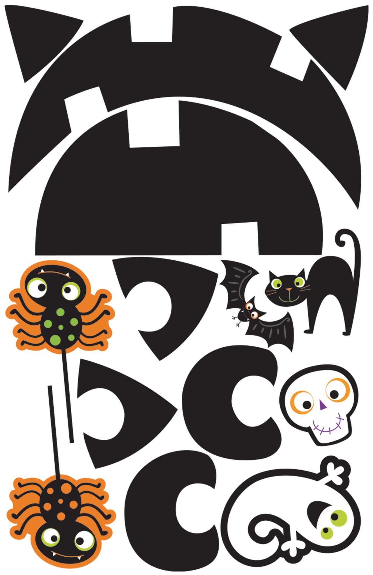 Jack-O'-Lantern Pull String Customizable DIY Hanging Pinata, Orange/Black, 21.5-in, Indoor/Outdoor Decoration for Halloween Front_Flat