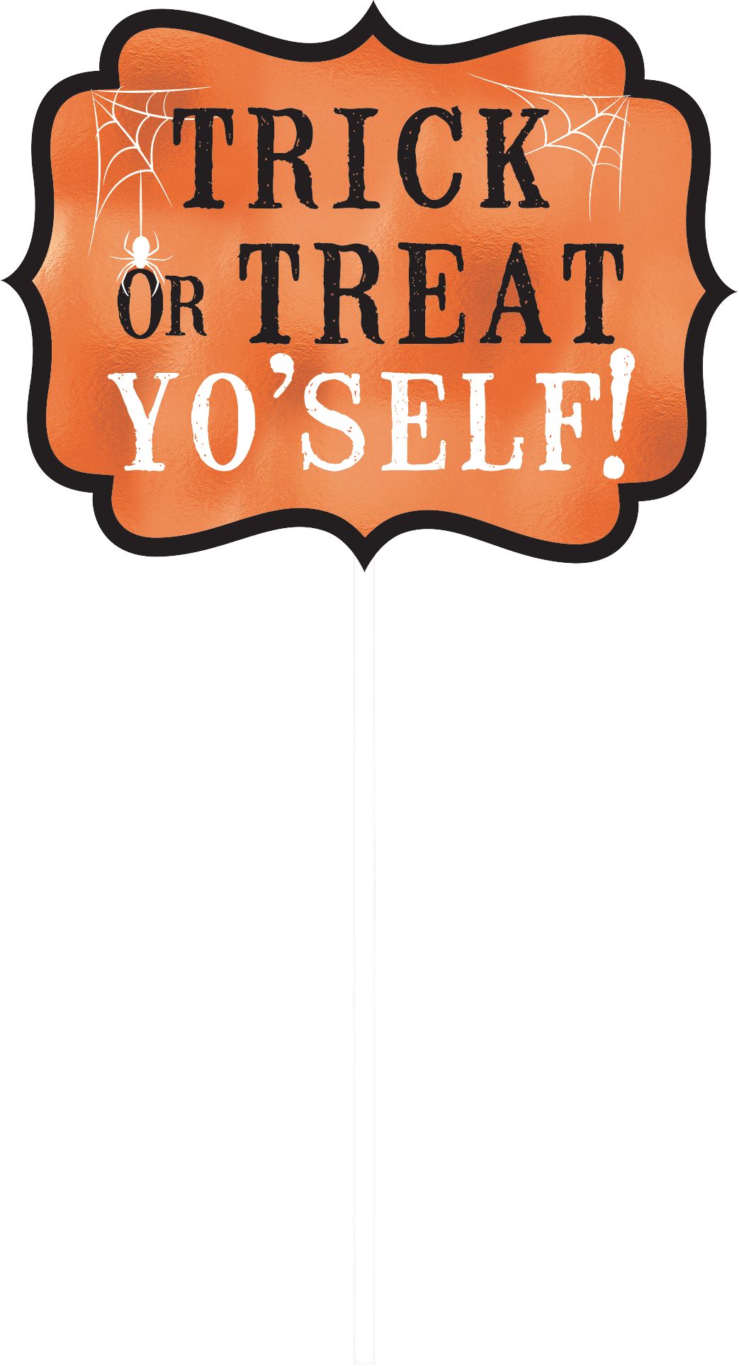 "Here for the Boo's" Wicked Photo Booth Props, Black/Orange, 5.5-in, 13-pk, for Halloween Front_Flat