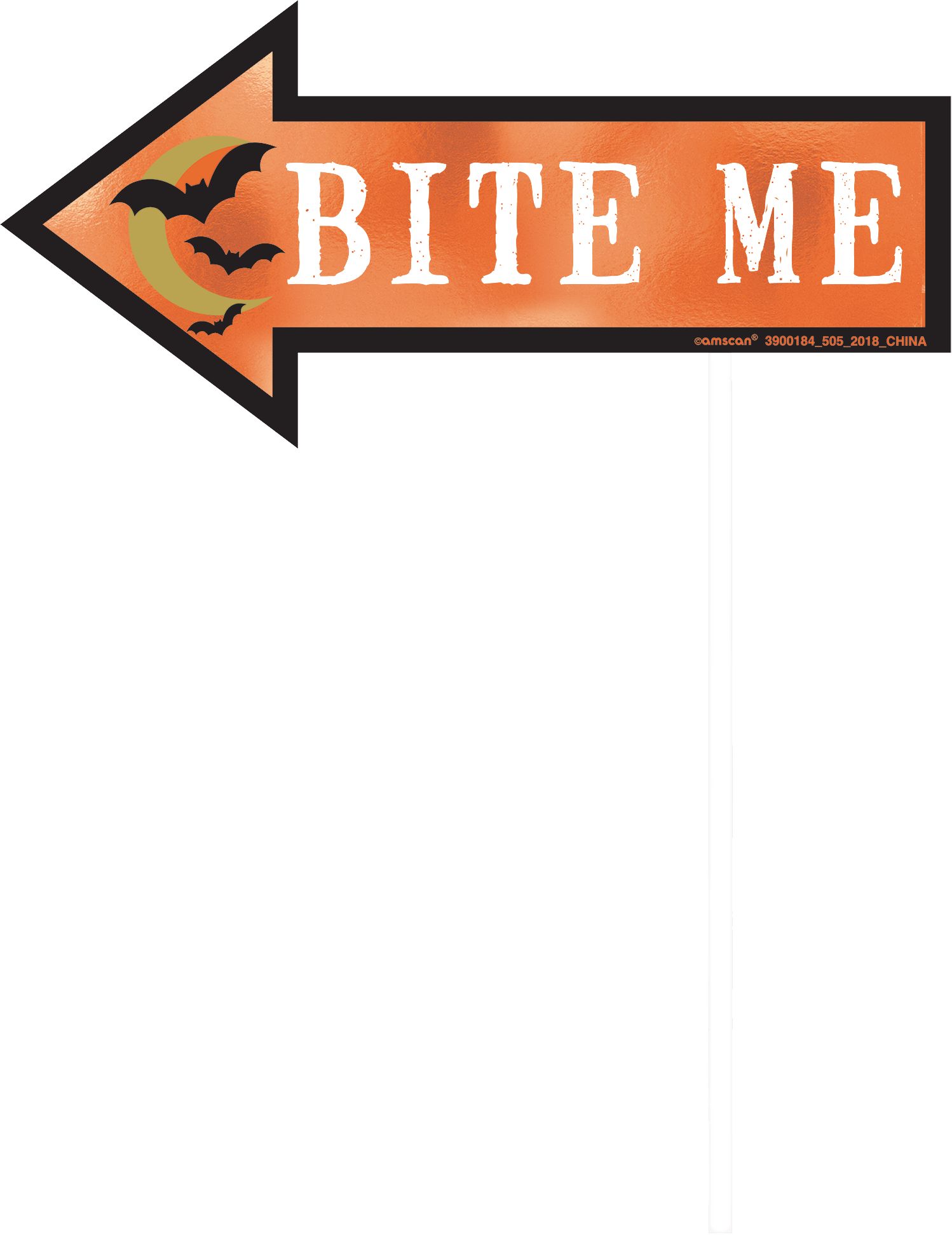 "Here for the Boo's" Wicked Photo Booth Props, Black/Orange, 5.5-in, 13-pk, for Halloween Front_Flat