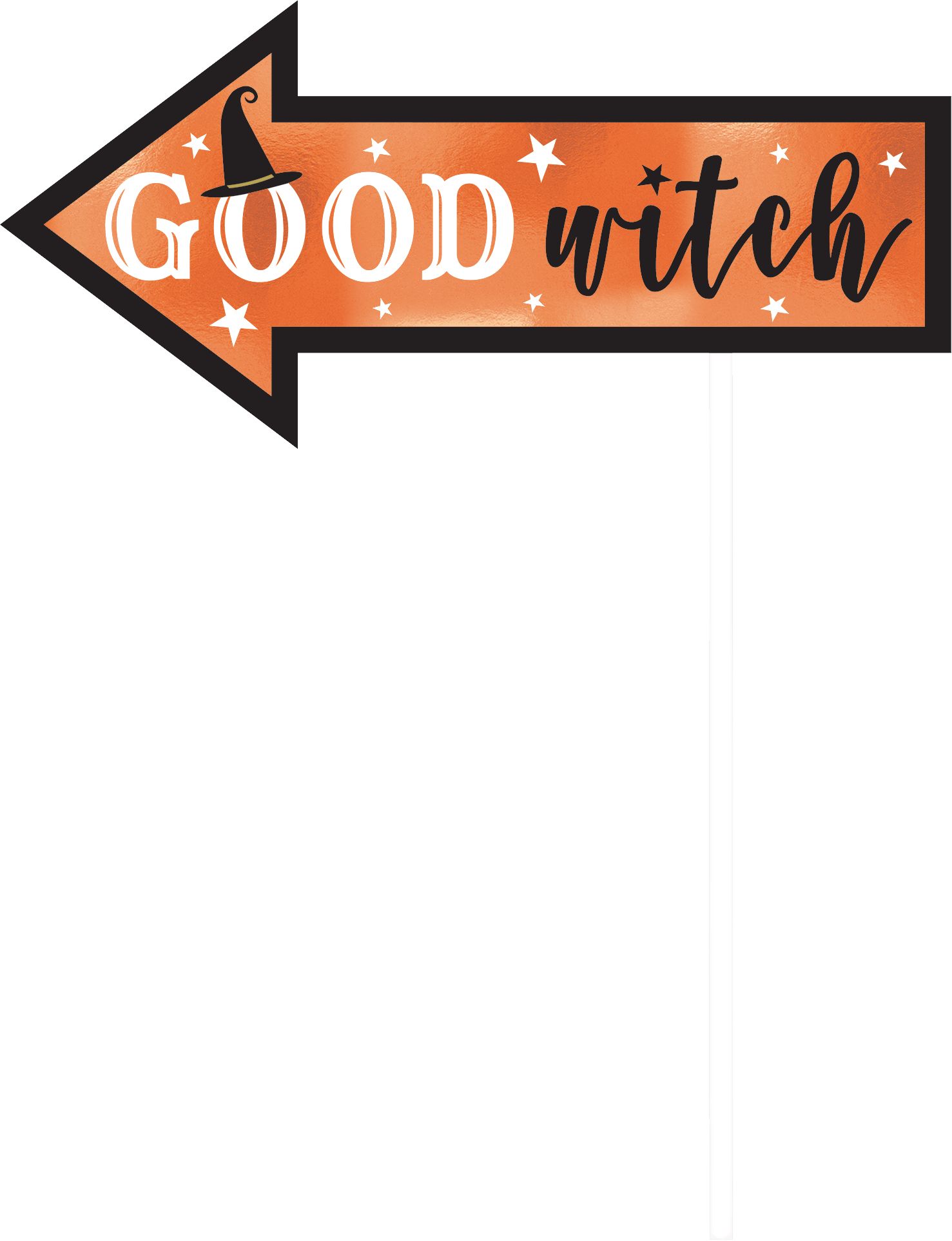 "Here for the Boo's" Wicked Photo Booth Props, Black/Orange, 5.5-in, 13-pk, for Halloween Front_Flat