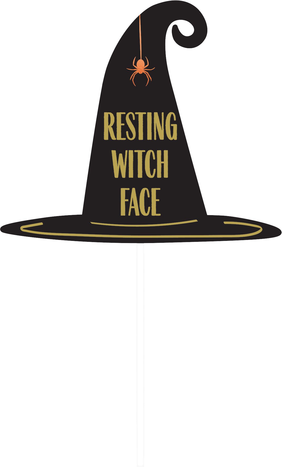 "Here for the Boo's" Wicked Photo Booth Props, Black/Orange, 5.5-in, 13-pk, for Halloween Front_Flat