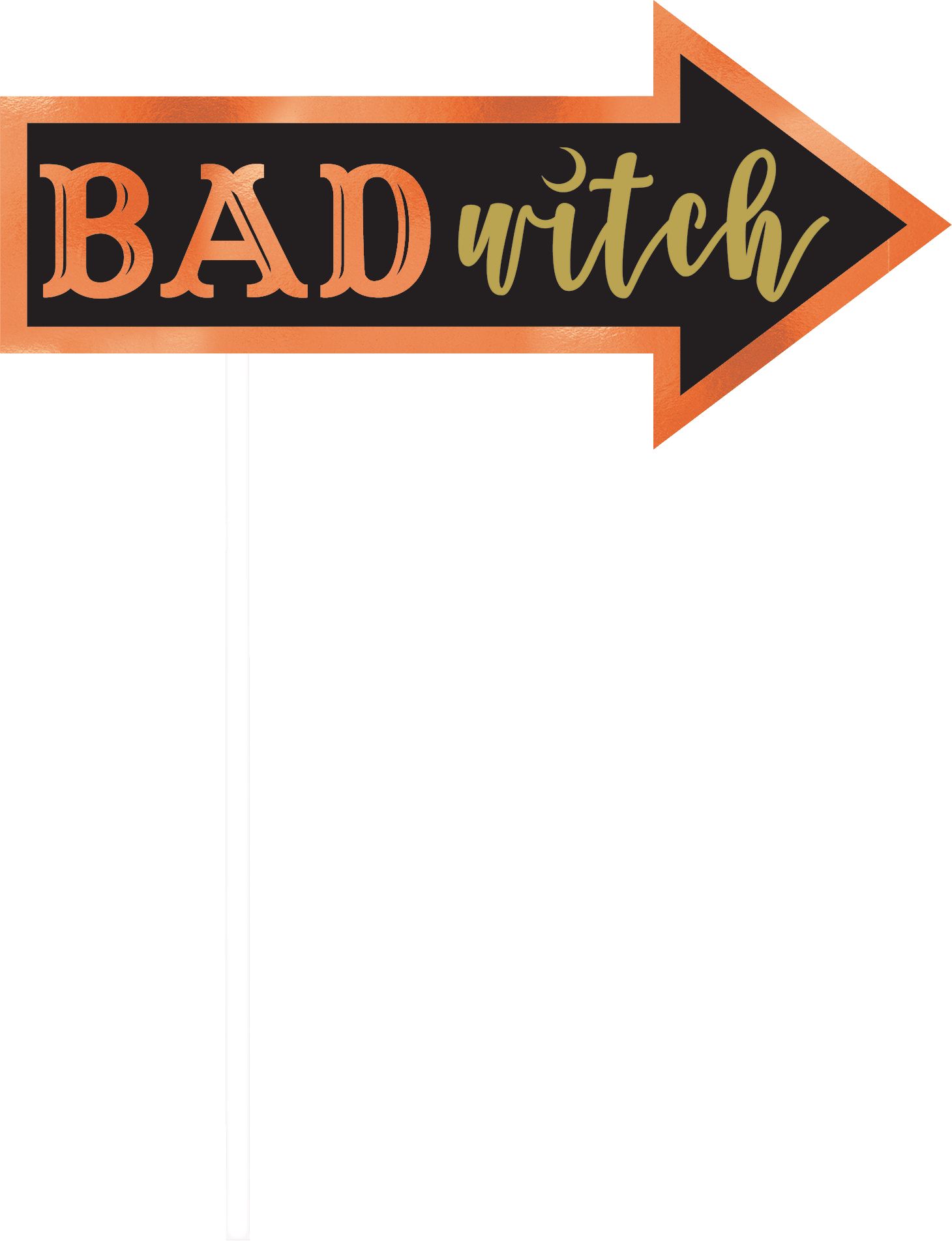"Here for the Boo's" Wicked Photo Booth Props, Black/Orange, 5.5-in, 13-pk, for Halloween Front_Flat