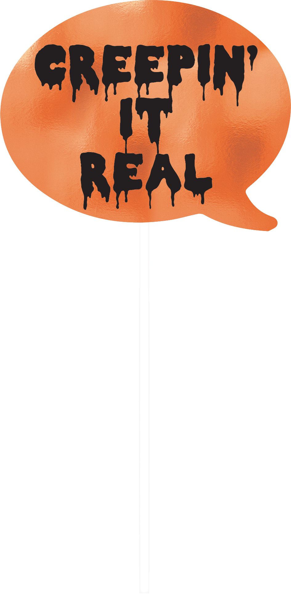 "Here for the Boo's" Wicked Photo Booth Props, Black/Orange, 5.5-in, 13-pk, for Halloween Front_Flat