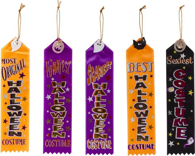 Halloween Costume Award Ribbons, 5-pc Front_Flat