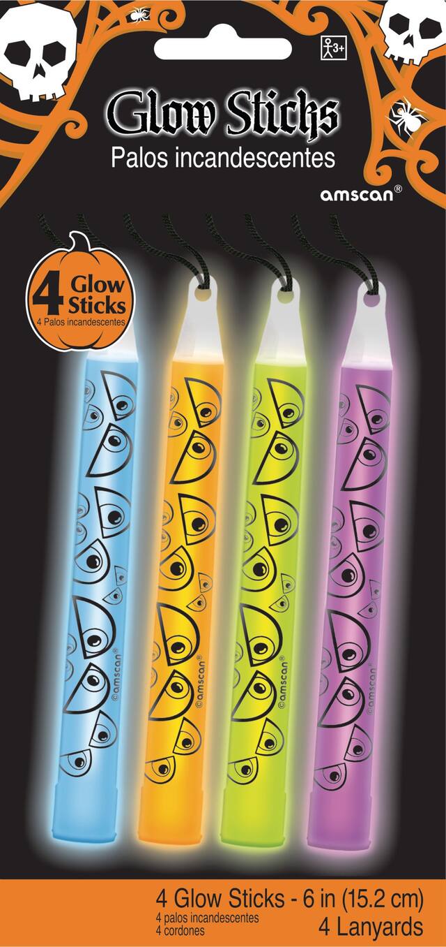 Neon Glow Stick Necklaces, 4-pk Front_Flat